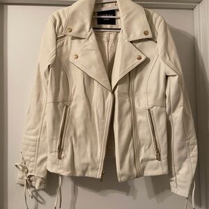 Guess Women's Off-White Leather Jacket